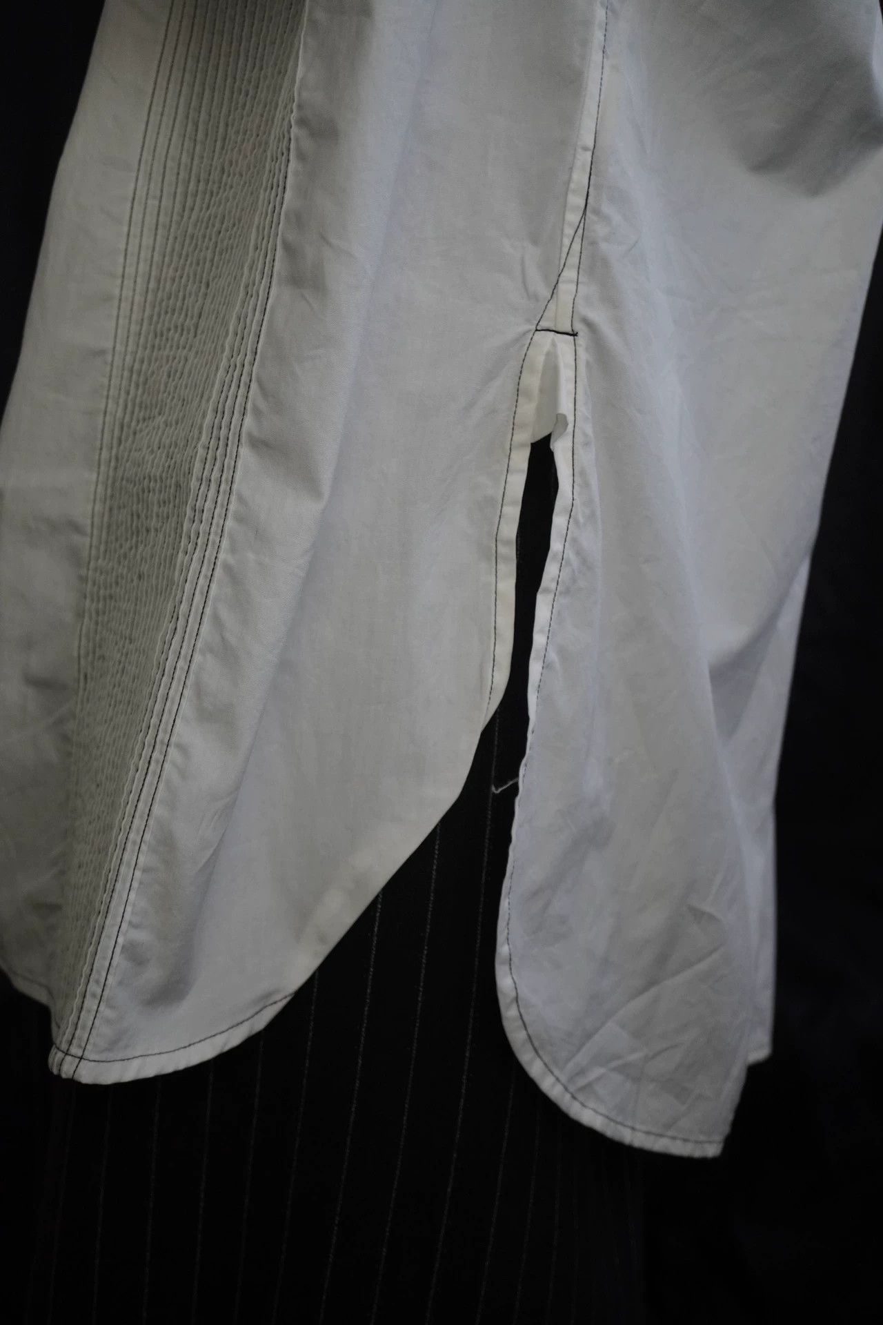 Issey Miyake Issey Miyake 1995 Quilted Topstitch White A-Line Shirt M Size US M / EU 48-50 / 2 - 5 Thumbnail