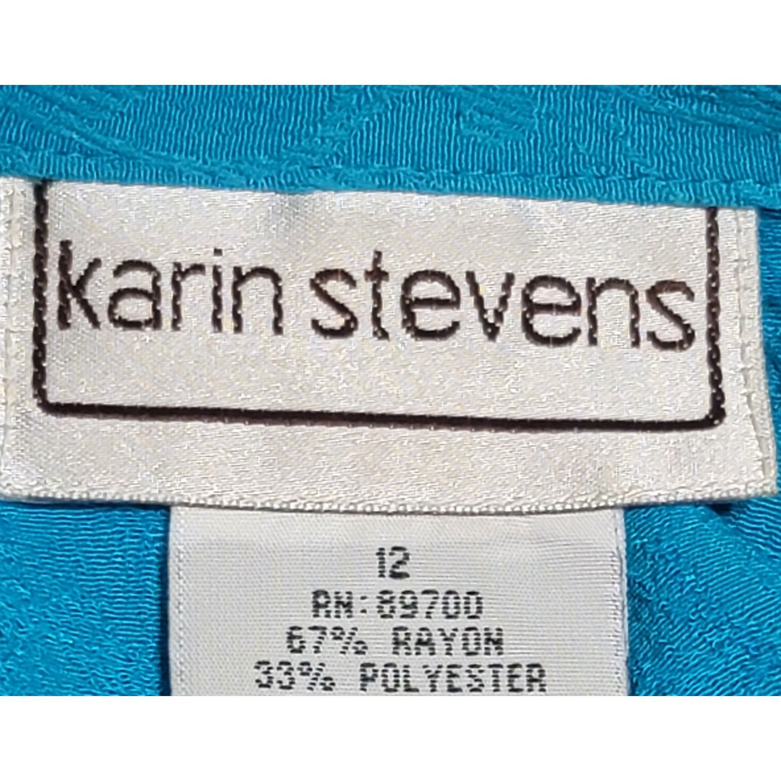Other Karin Stevens Teal Blue 2 Piece Women's Dress 12 Embroidered Size XL / US 12-14 / IT 48-50 - 4 Thumbnail