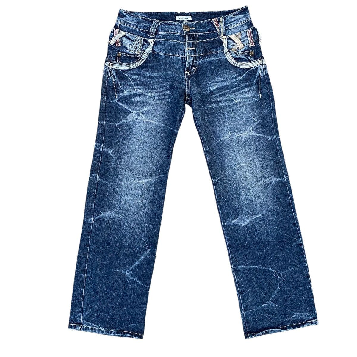Hysteric Glamour × Japanese Brand SORRIDERE FLASH DESIGN DOUBLE WAIST DENIM JEANS Size US 34 / EU 50 - 1 Thumbnail