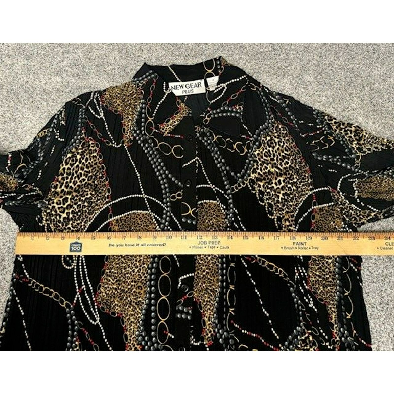 Other New Gear Blouse 1X Plus Leopard Print Chain 80s Inspired Y2K Size XL / US 12-14 / IT 48-50 - 6 Thumbnail