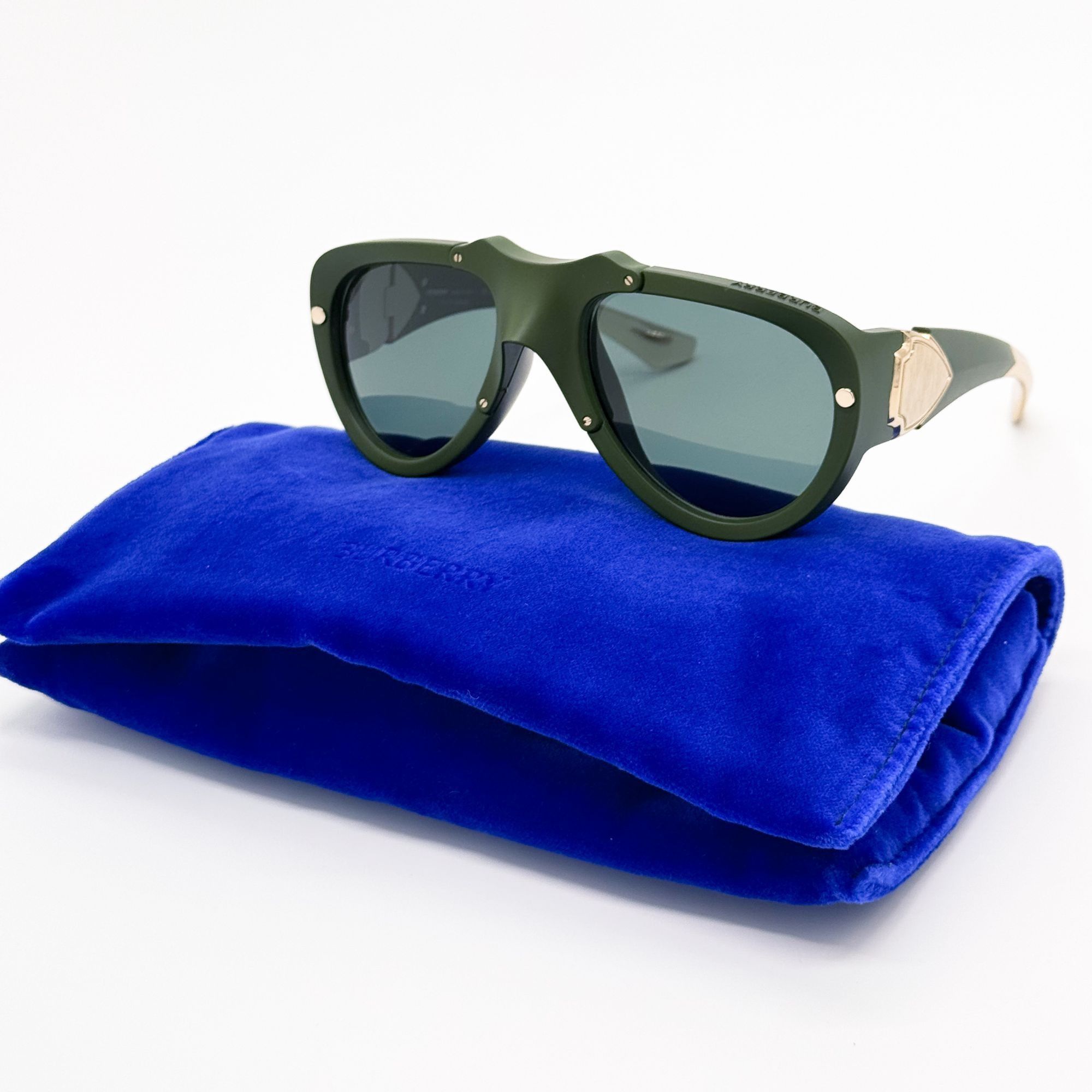 Burberry NEW BURBERRY SUNGLASSES GREEN BE4433U 4138/71 BE4433U 413871 Size ONE SIZE - 2 Thumbnail