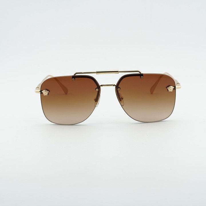Versace Versace VE2296 100213 Sunglasses Gold Aviator Frame, Brown G Size ONE SIZE - 2 Thumbnail
