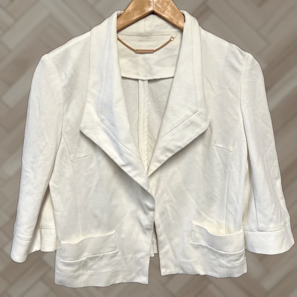 Trina Turk Trina Turk Blazer Womens 4 White Rayon Blend Size S / US 4 / IT 40 - 1 Thumbnail