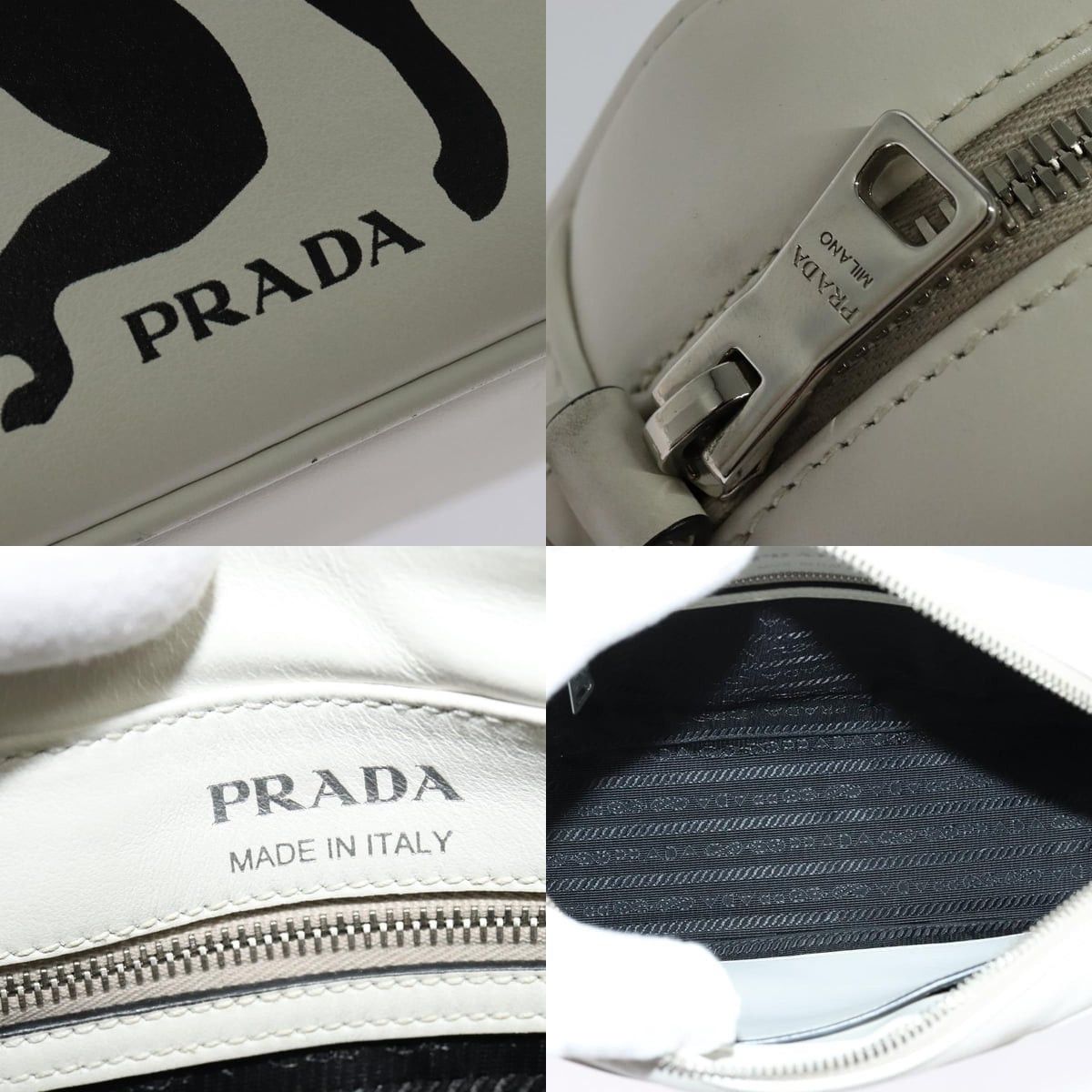 Prada PRADA Shoulder Bag Leather White Silver Size ONE SIZE - 11 Thumbnail