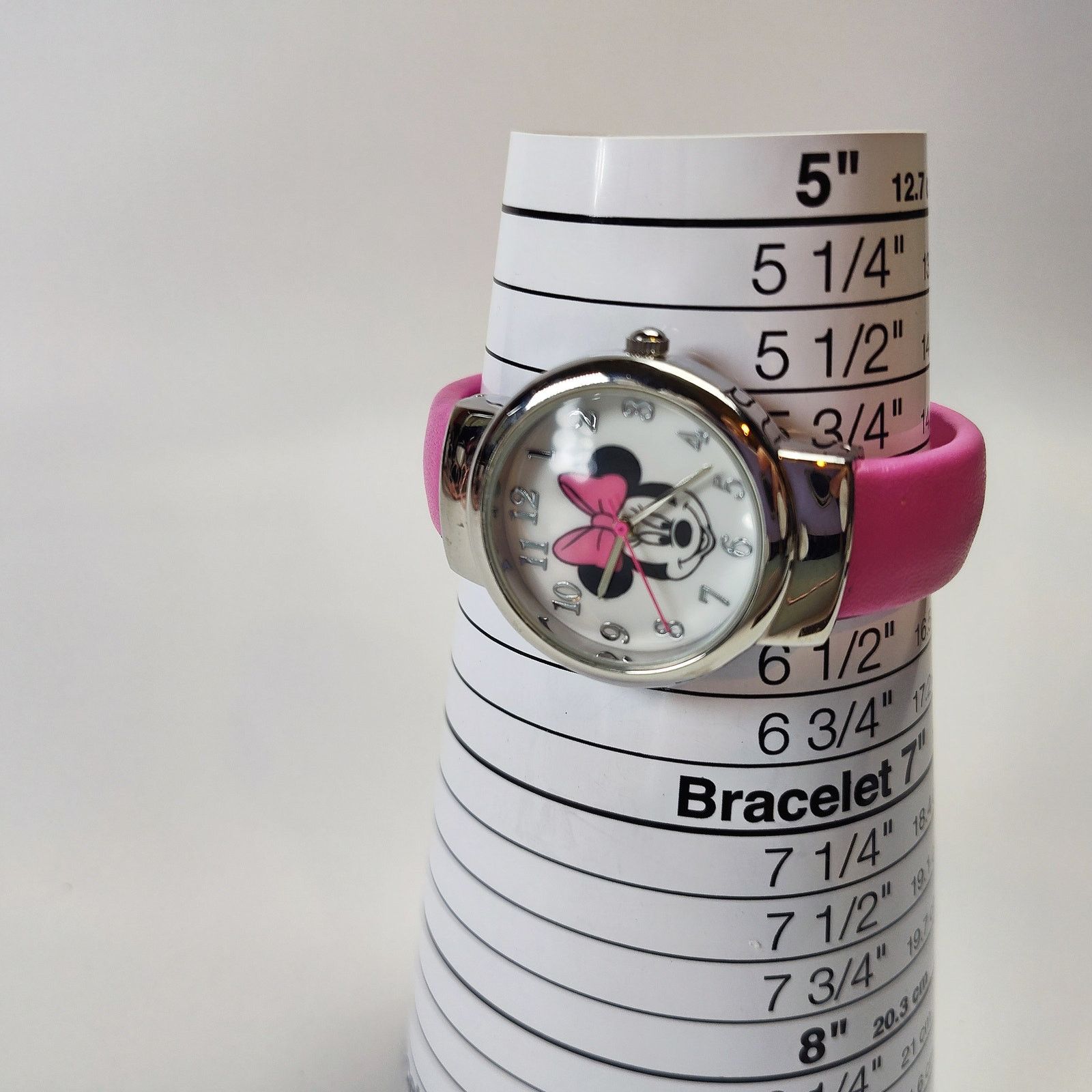 Disney Disney Minnie Mouse Pink Bangle Bracelet Watch Silver Tone Size ONE SIZE - 8 Thumbnail