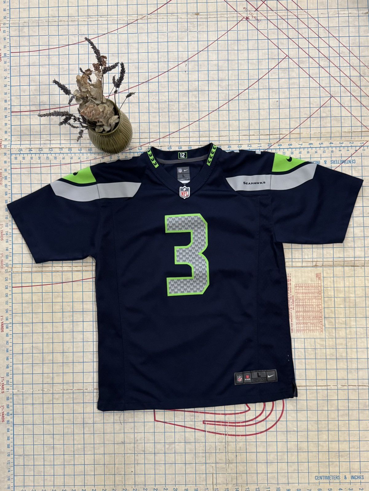 NFL × Nike Youth Large Nike Russell Wilson Seahawks Jersey Navy Size US S / EU 44-46 / 1 - 1 Thumbnail