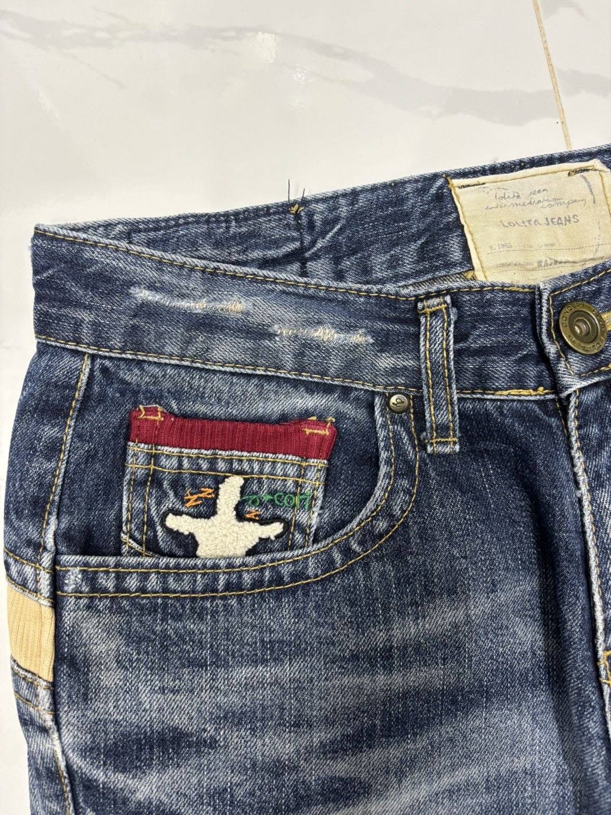 If Six Was Nine RARE🔥YOSHITOMO NARA LOLITA DISTRESSED DENIM JEANS Size US 31 - 11 Thumbnail