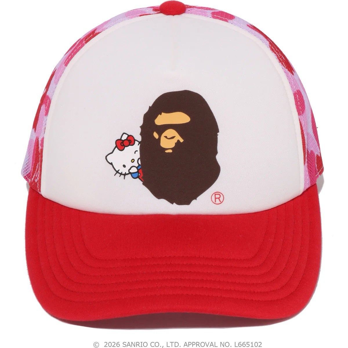 Bape A BATHING APE Sanrio Hello Kitty ABC CAMO MESH CAP HAT Pink Size ONE SIZE - 3 Thumbnail