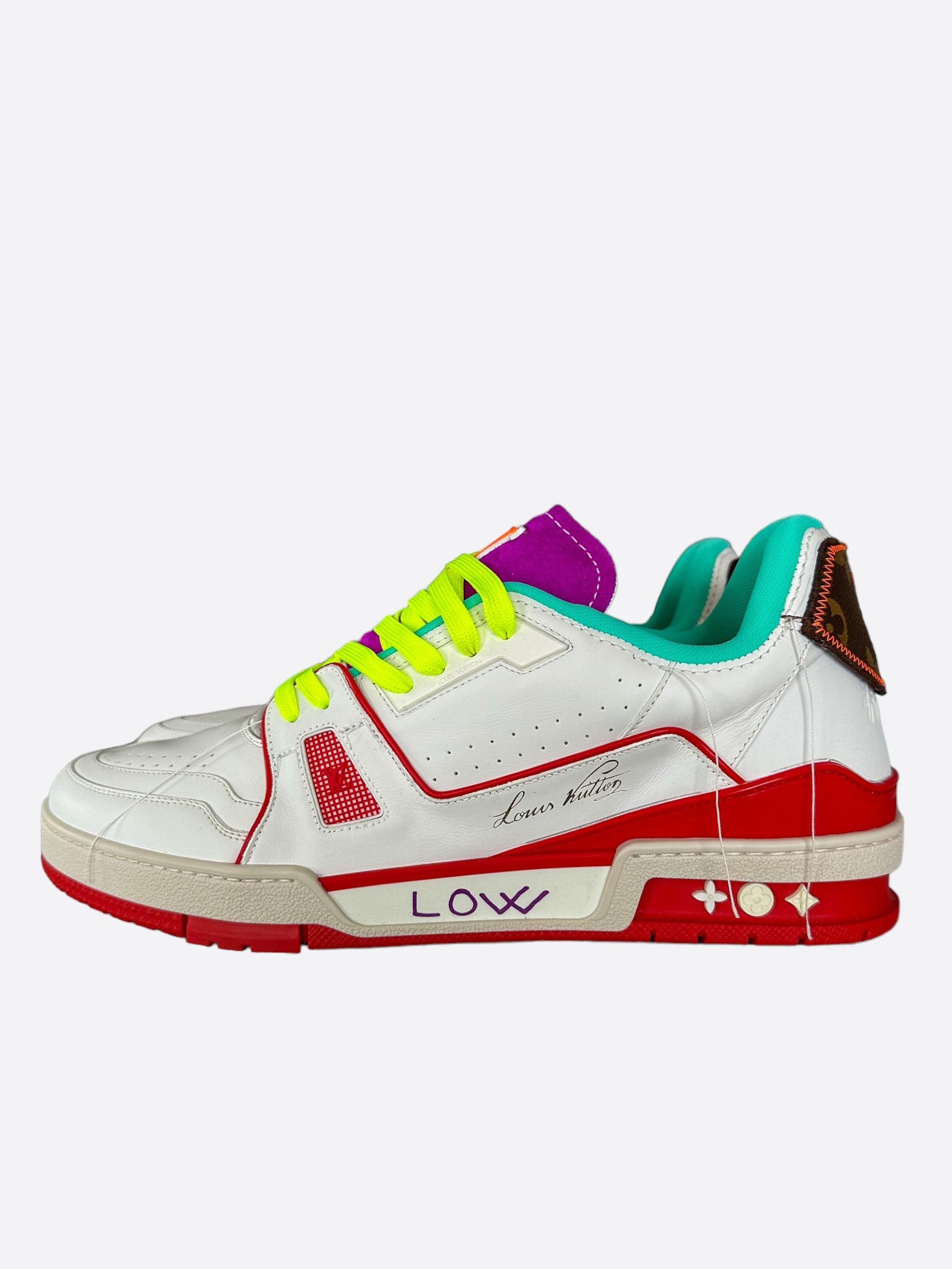 Louis Vuitton Louis Vuitton White & Red Paris Exclusive Trainer Size US 11.5 / EU 44-45 - 3 Thumbnail