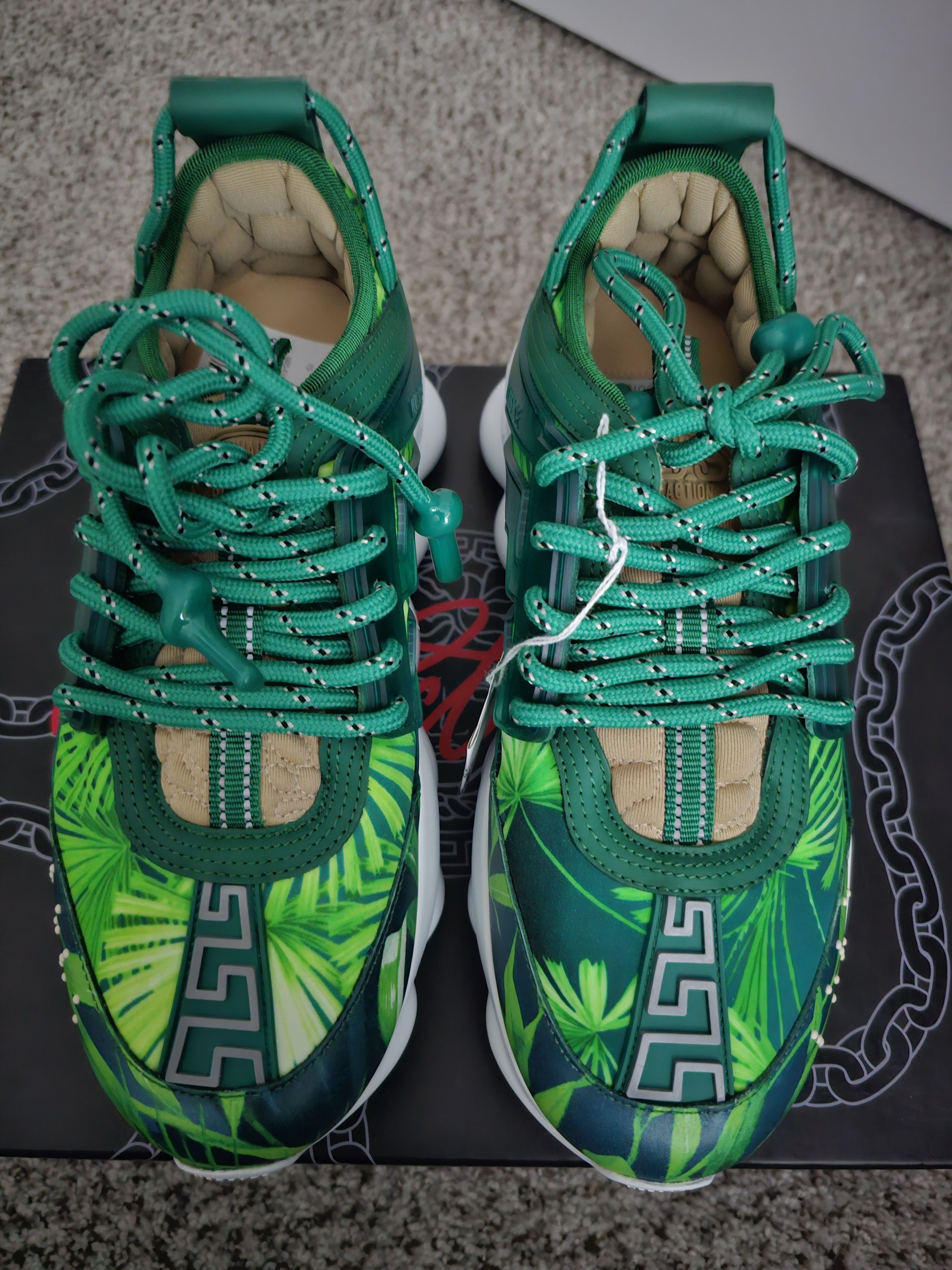Versace Concepts Chain Reaction Green Emerald Sneakers