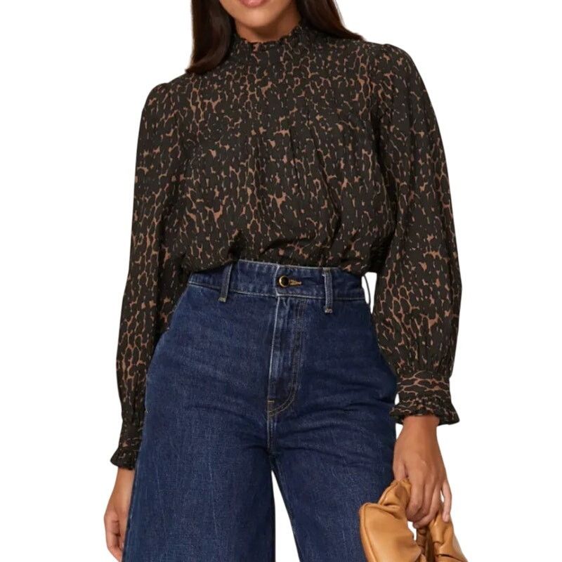 Rails Rails Ariana Leopard Print Top in Gray Multi, Size L Size L / US 10 / IT 46 - 2 Thumbnail