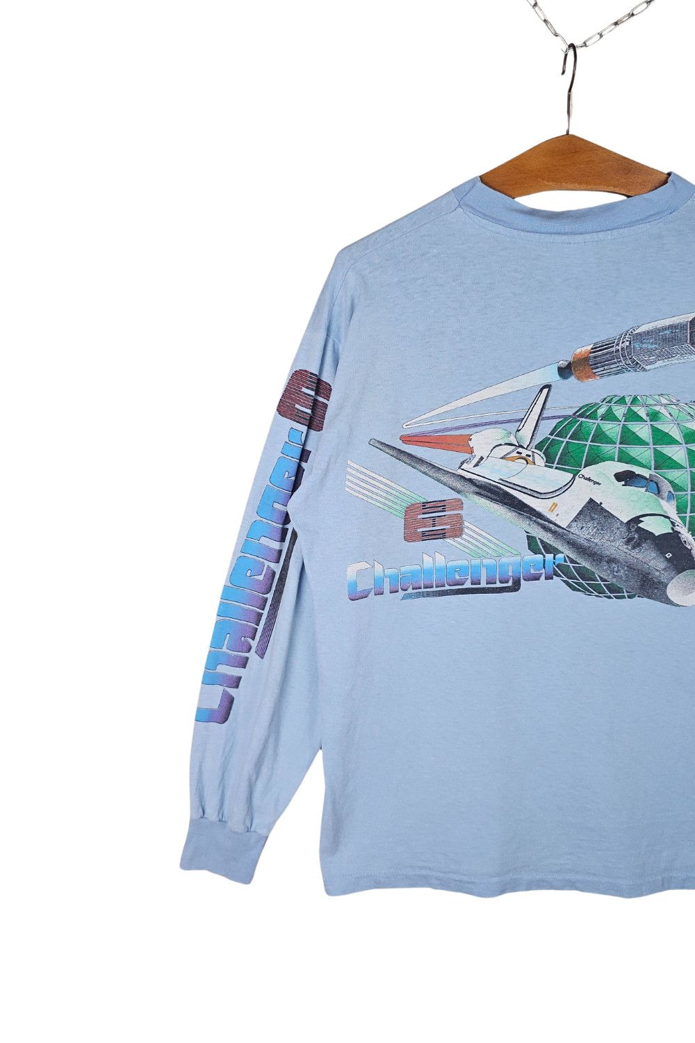 Hanes 1983 NASA Challenger STS-6 L/S Pocket Tee - Hanes Beefy Size US M / EU 48-50 / 2 - 19 Thumbnail