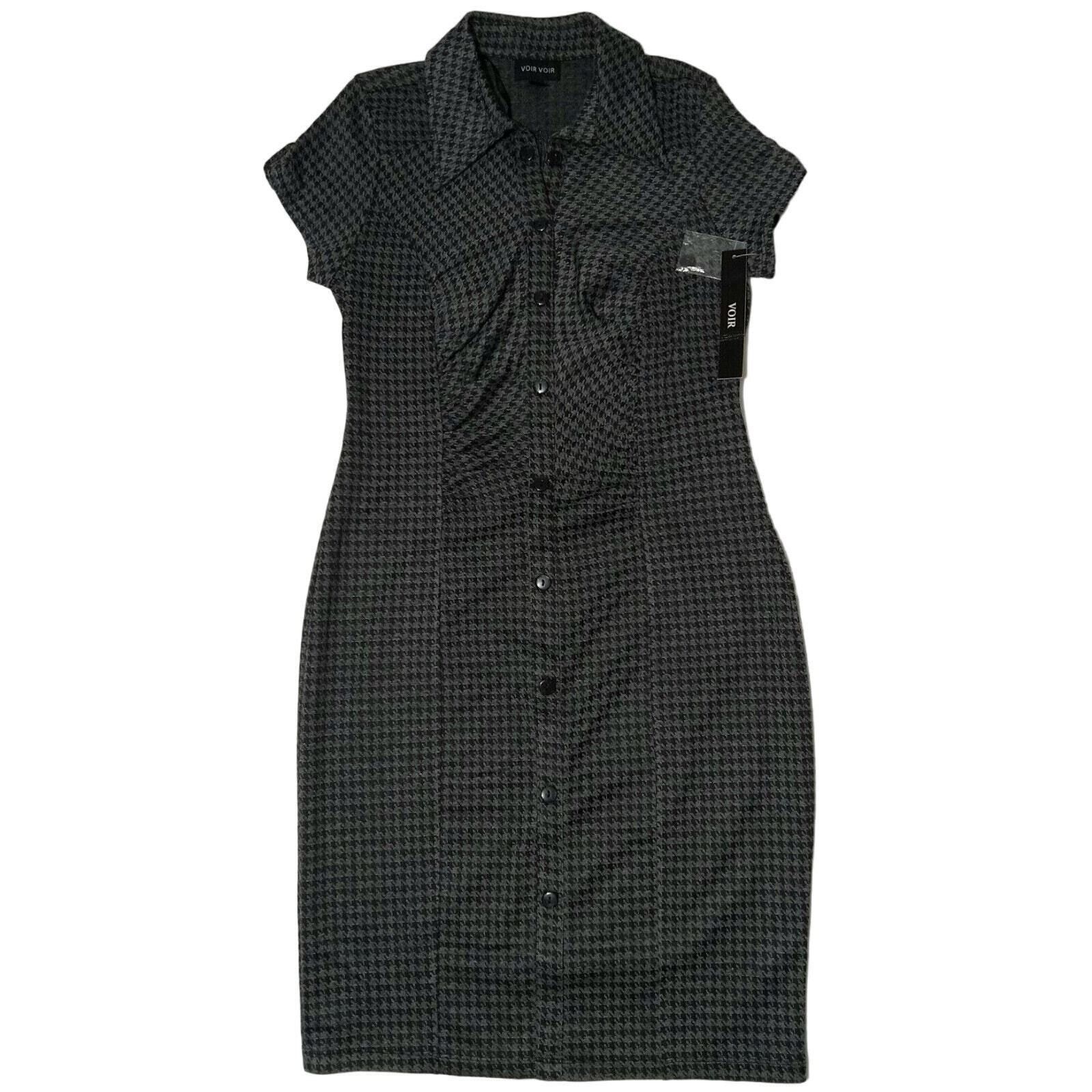 & Other Stories New Voir Voir Houndstooth Dress 10 Sheath Short Sleeve $75 Size L / US 10 / IT 46 - 1 Thumbnail