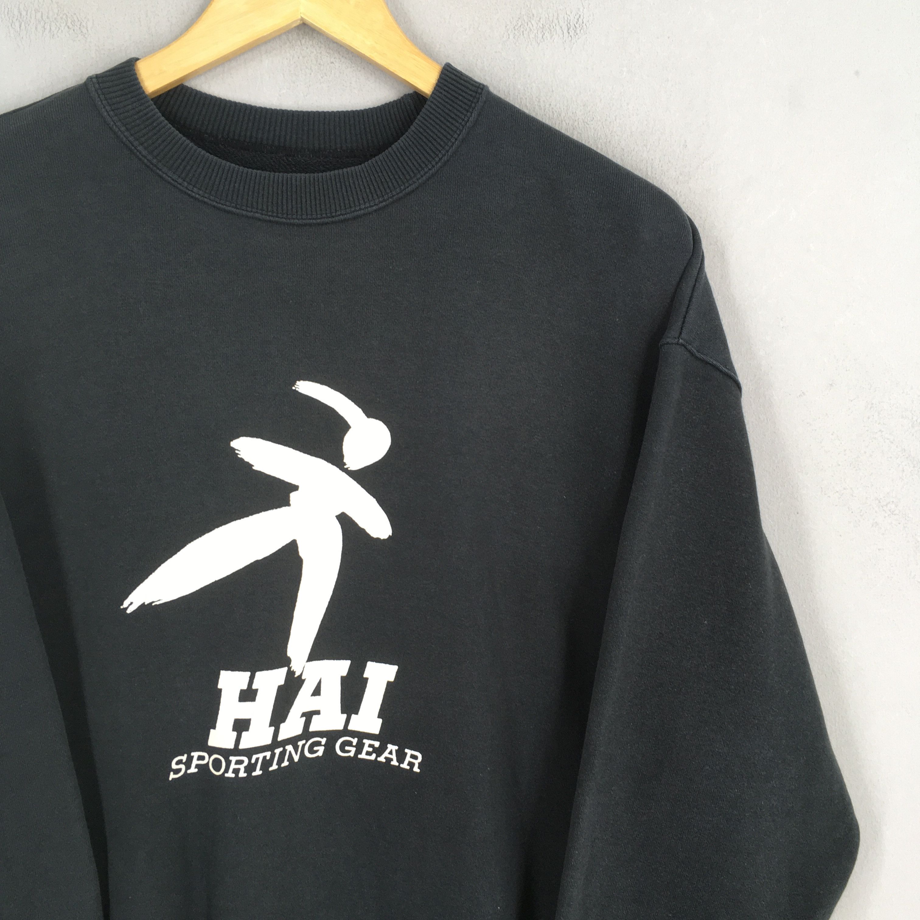 Hai Sporting Gear × Issey Miyake × Vintage Vintage Hai Sporting Gear Black Sweatshirt Medium Size US M / EU 48-50 / 2 - 2 Thumbnail
