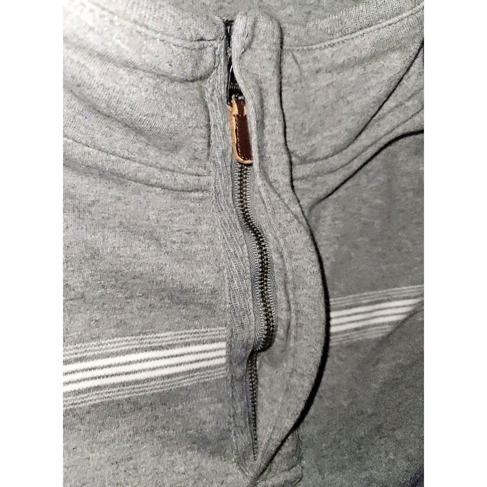 Banana Republic Banana Republic Pullover 1/4 Zip Striped Gray Long Sleeve Mens L Mock Neck Casual Sweater Size US L / EU 52-54 / 3 - 6 Thumbnail