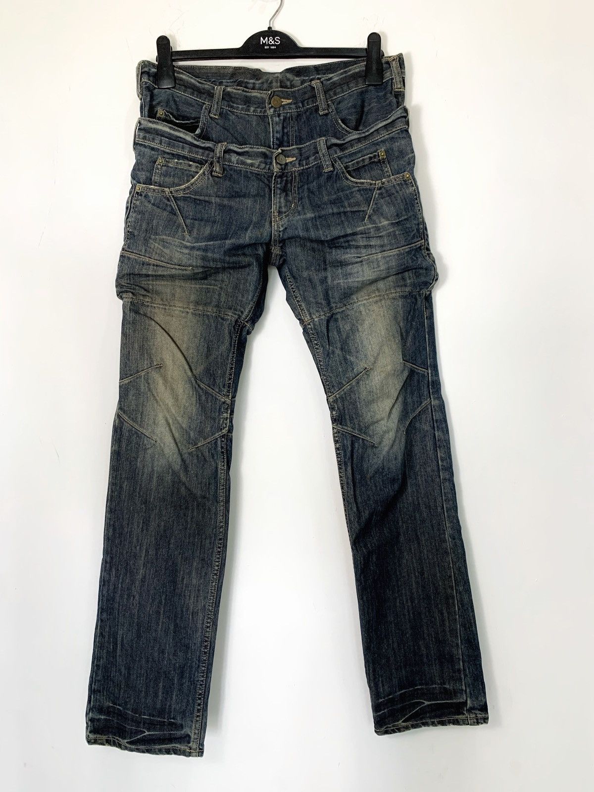 PPFM PPFM double waist punk distressed denim jeans Size US 32 / EU 48 - 3 Thumbnail