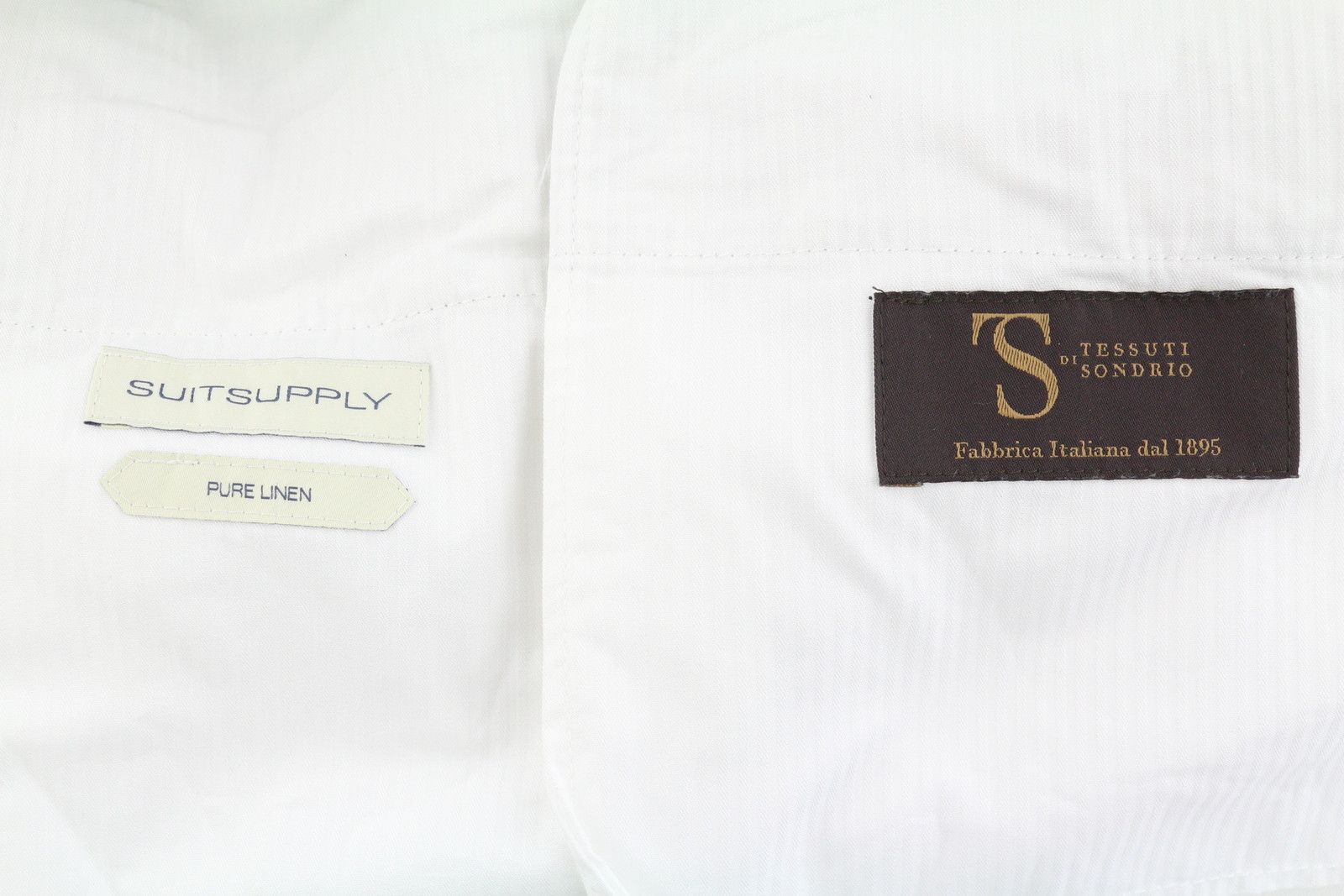 Suitsupply SOHO UK26R Light Grey Linen Patterned Trousers 86747 Size US 26 / EU 42 - 6 Thumbnail