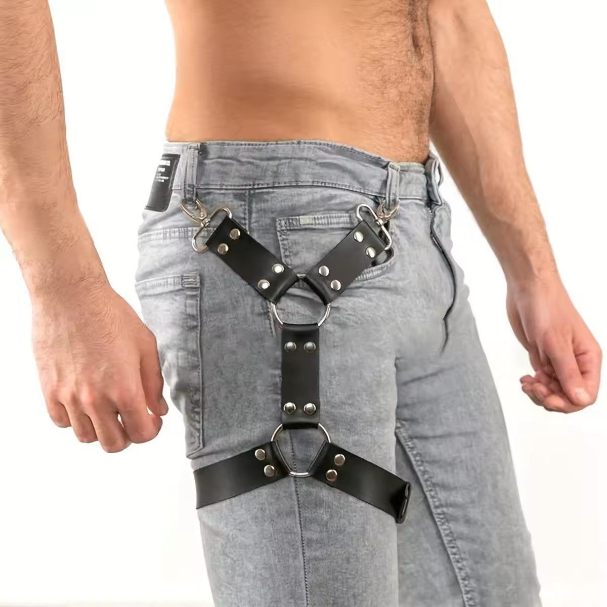 Japanese Brand × Vintage Punk PU Leather Harness Suspenders Size ONE SIZE - 1 Thumbnail
