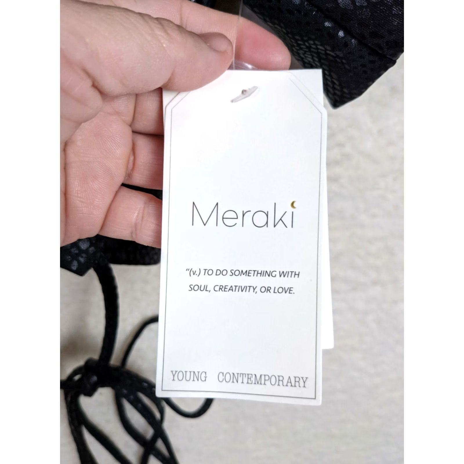 Vintage Meraki Blouse Shirt Short Sleeve Round Neck Black Cropped Top M Womens Size M / US 6-8 / IT 42-44 - 4 Thumbnail