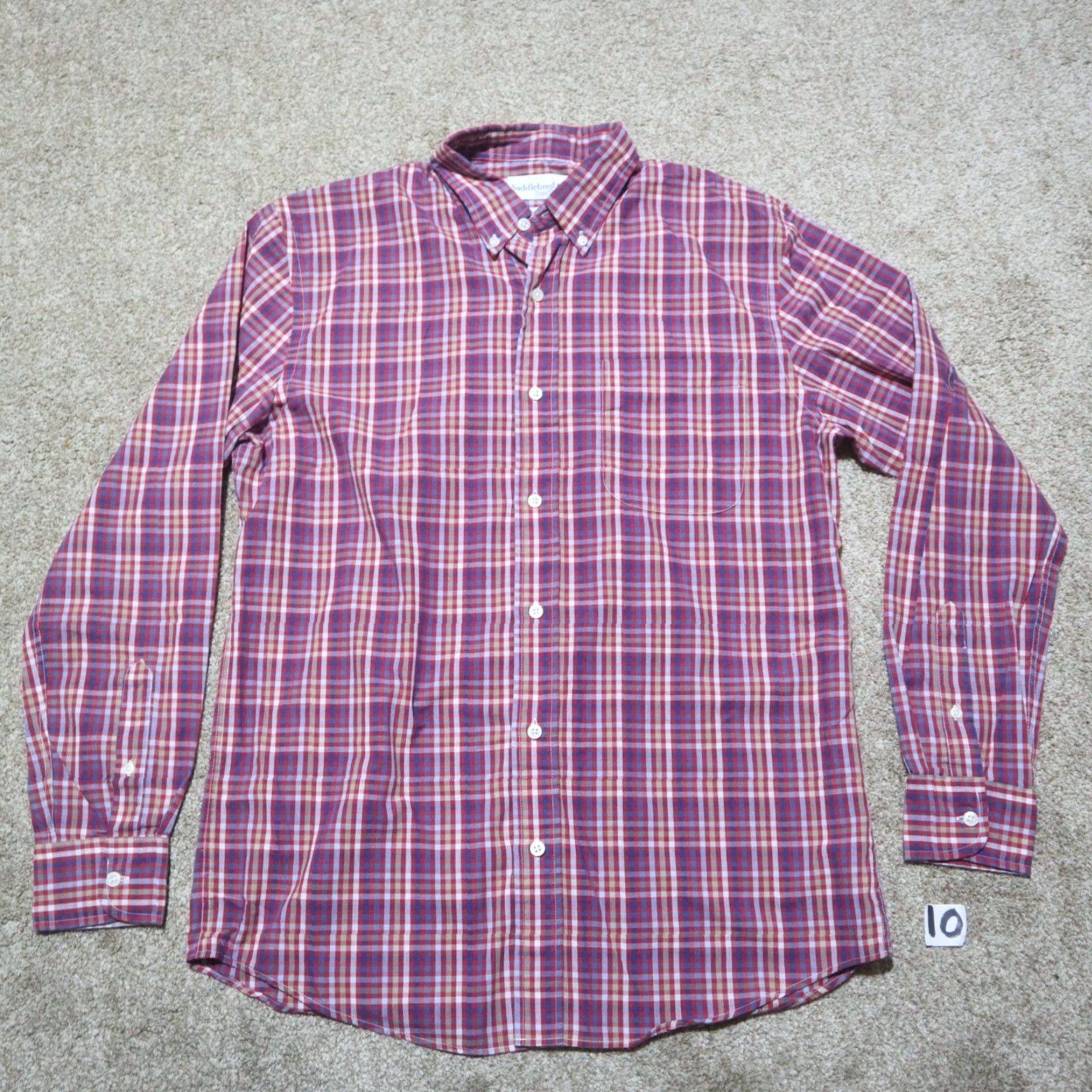 Vintage Saddlebred Shirt Button-Up Long Sleeve Red Plaid Adult M Medium Mens Size US M / EU 48-50 / 2 - 2 Thumbnail