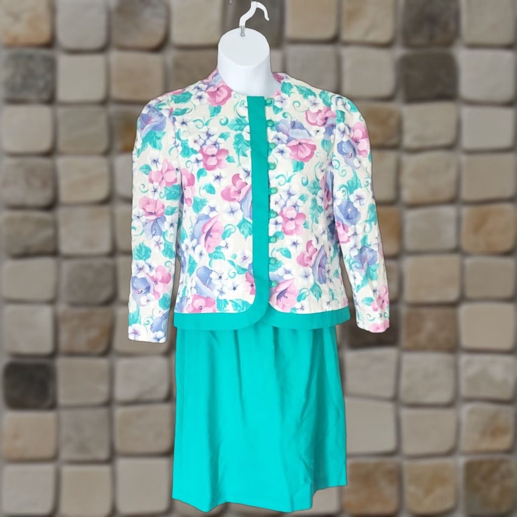Vintage VINTAGE Epic 80s 2 Pc Floral Suit Jacket Skirt Golden Girls New Wave 14 Epic Vintage 80s 2 Pc Floral Suit Jacket Skirt Golden Girls New Wave 14 Size 36" / US 14 / IT 50 - 1 Thumbnail