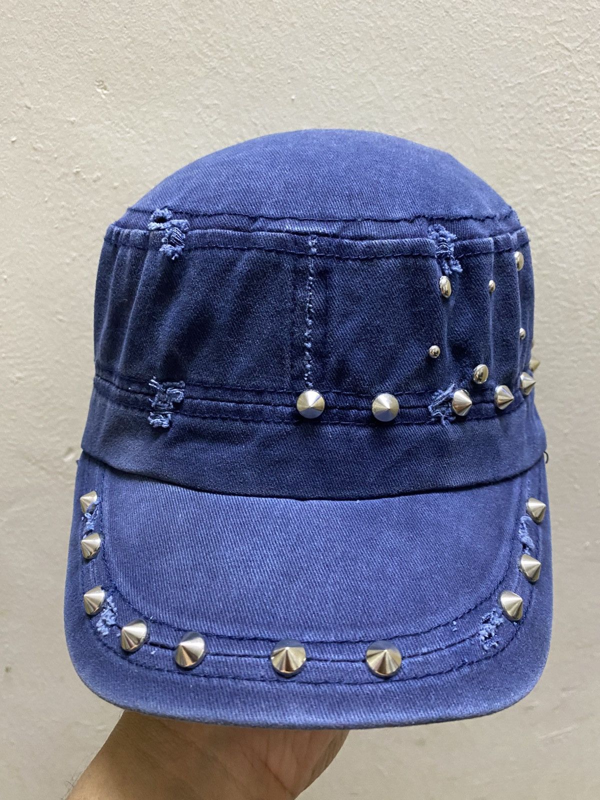 If Six Was Nine × Japanese Brand × Le Grande Bleu (L.G.B.) Japanese faded military punk studded distress ed cap Size ONE SIZE - 2 Thumbnail