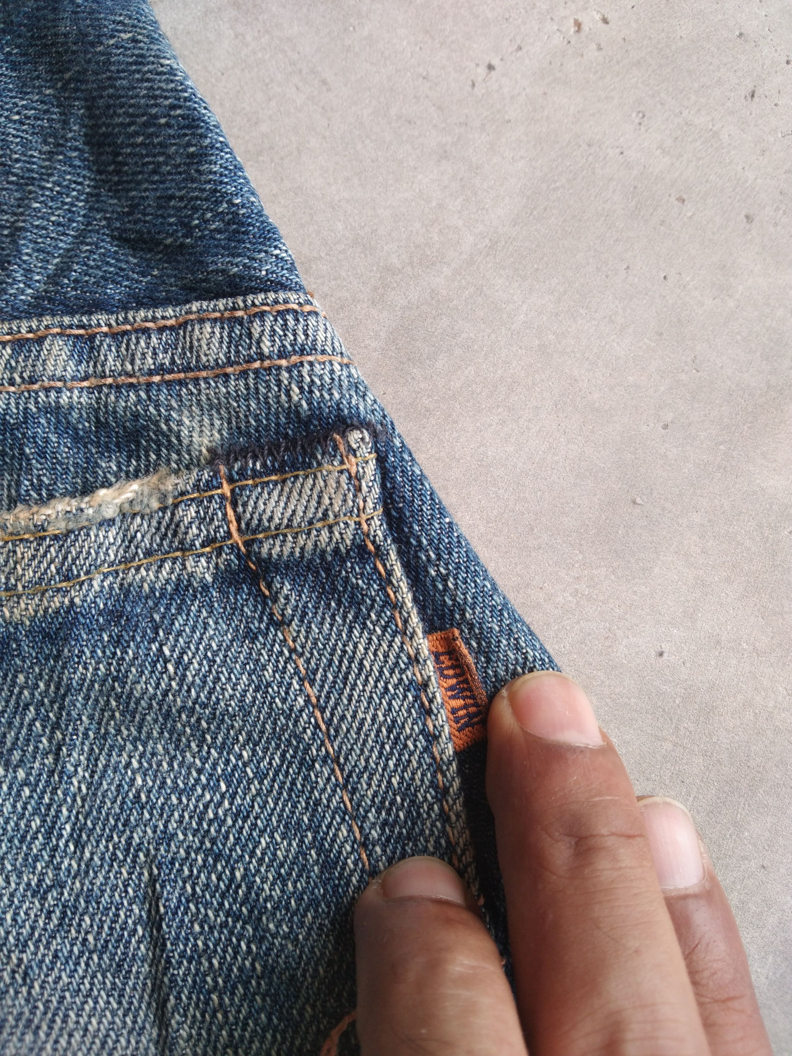 Japanese Brand Vintage Redline Edwin 505 Selvedge Distressed Jeans 30x29 Size US 30 / EU 46 - 5 Thumbnail
