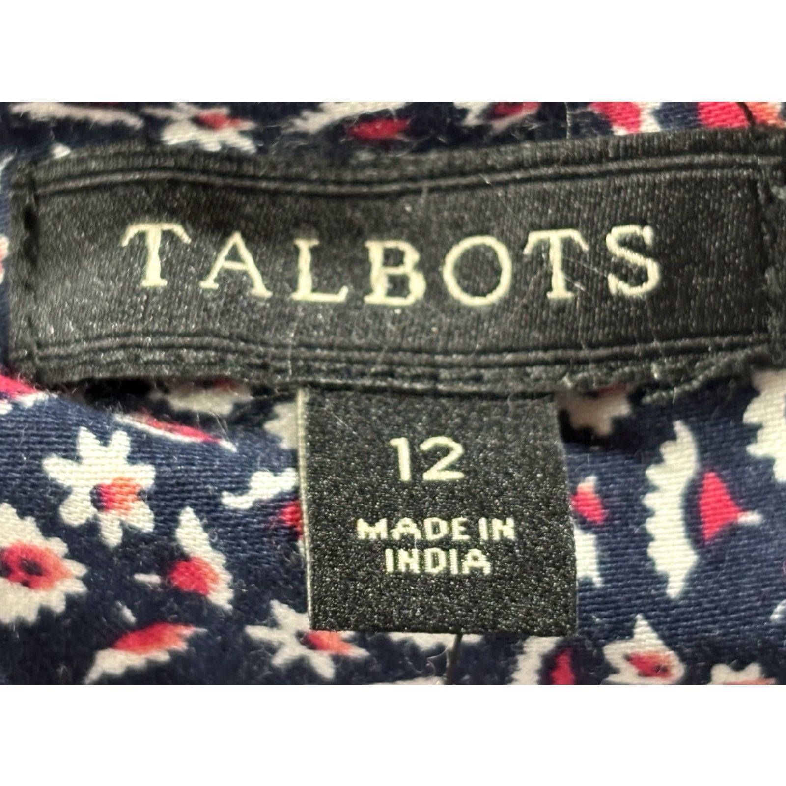 Talbots VINTAGE Talbots Floral Shirt Dress Women’s 12 Navy Ditsy Belt Button Front Classic Size XL / US 12-14 / IT 48-50 - 7 Thumbnail