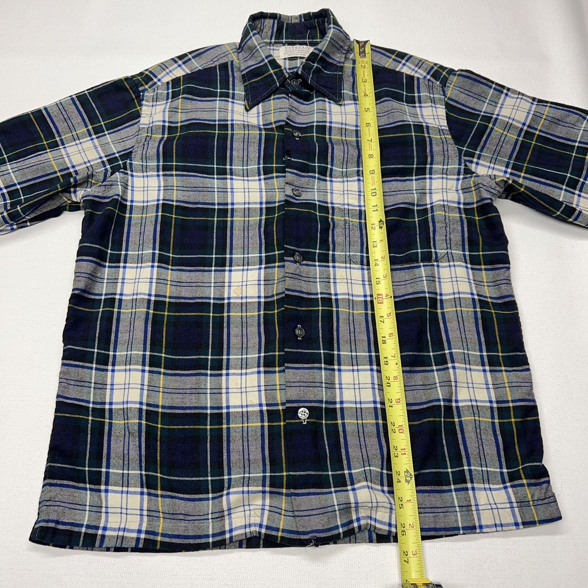 Vintage × Viyella VTG Viyella Flannel Shirt Blue Plaid Button Up Wool Scotland Size US M / EU 48-50 / 2 - 20 Thumbnail