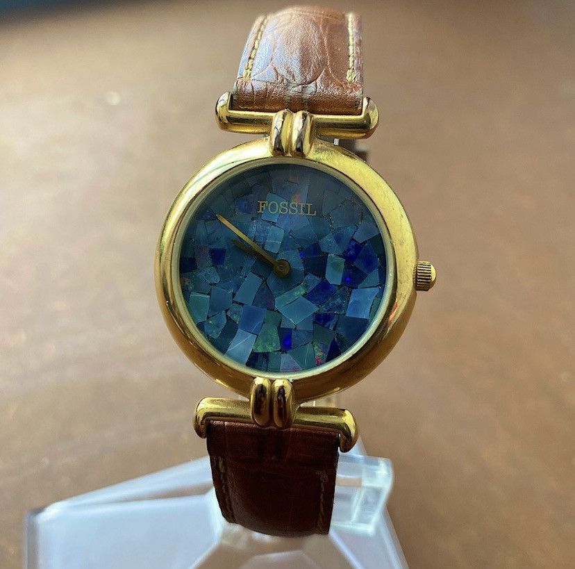 Fossil 1994 FOSSIL SHATTERED ABALONE FOSSIL WATCH PC-7327  display picture 1