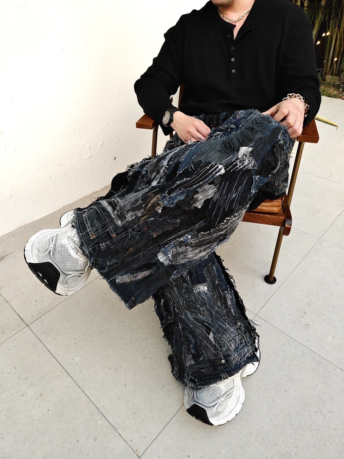 Other Masstak custom denim patchwork jeans Size US 34 / EU 50 - 10 Thumbnail