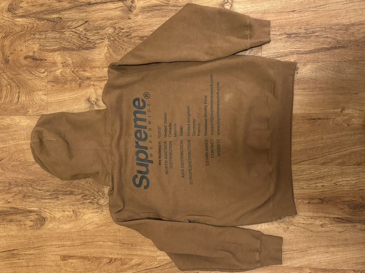 Supreme Supreme Worldwide Hooded Sweatshirt - Olive Brown Size US L / EU 52-54 / 3 - 10 Thumbnail