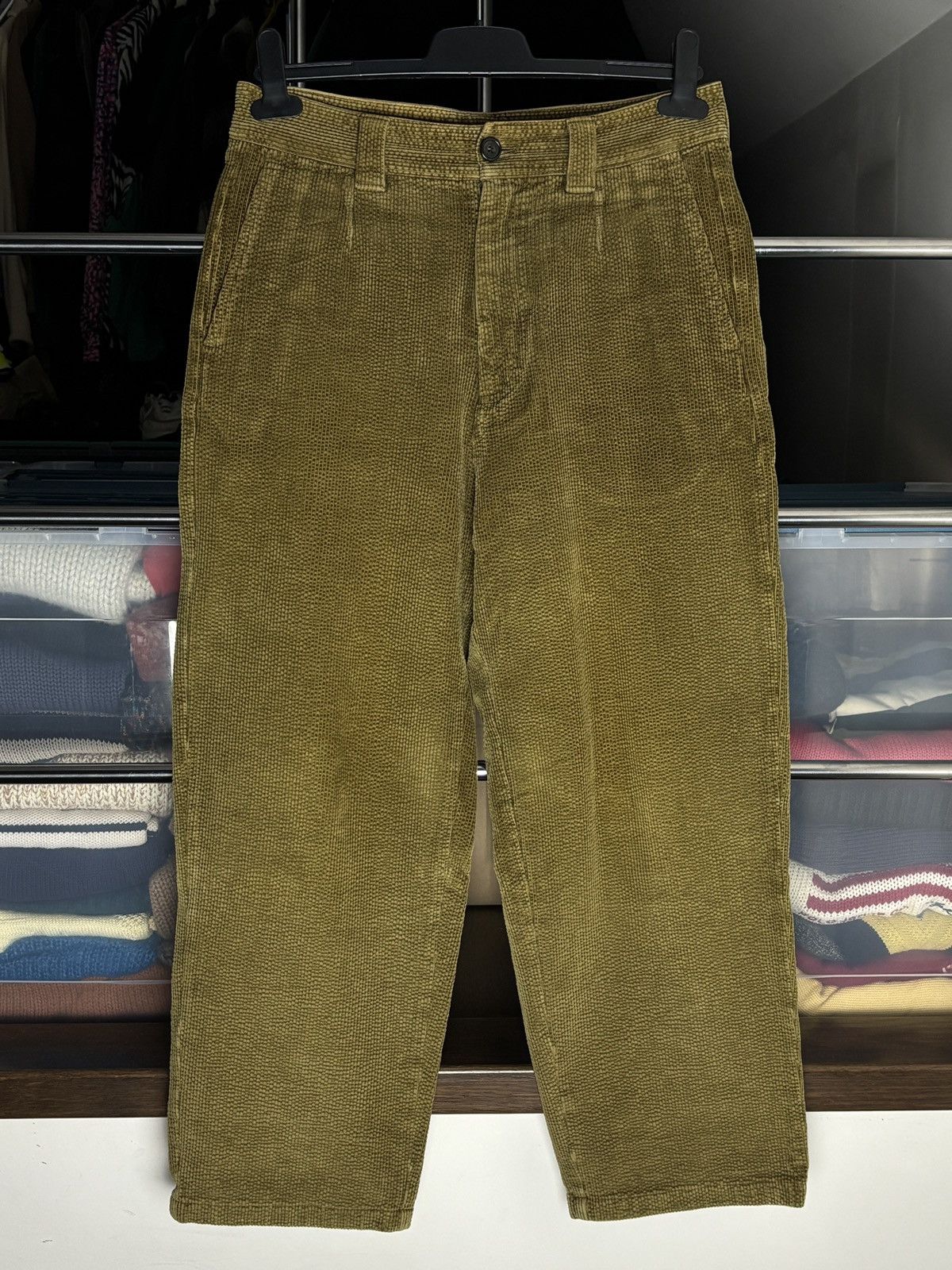 Acne Studios Acne Studios Olive Green Corduroy Chino Pants Size US 30 / EU 46 - 1 Thumbnail