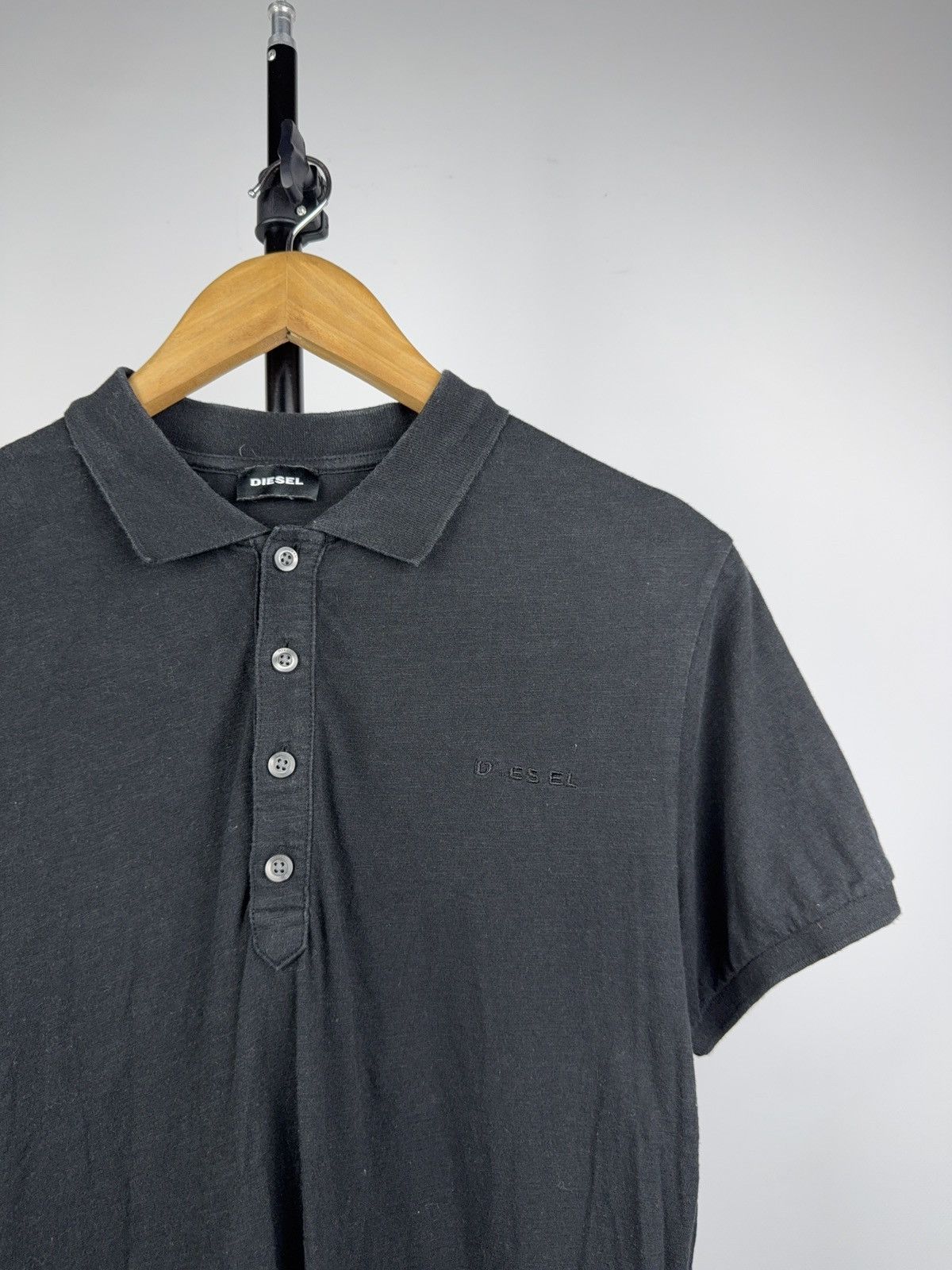 Diesel Luxury Diesel Black Slim Fit Polo Shirt Minimal Logo Size US L / EU 52-54 / 3 - 2 Thumbnail