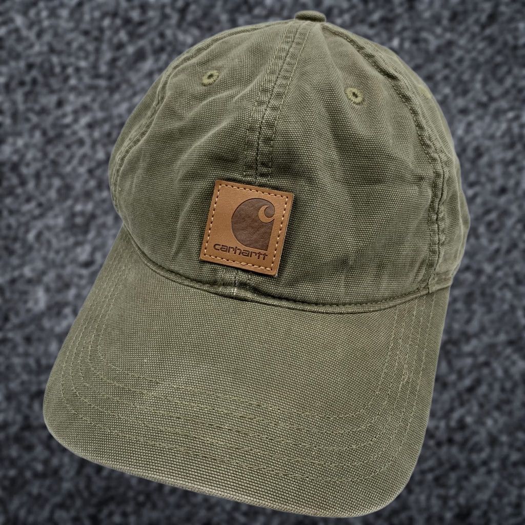 Carhartt Carhartt Hat Cap Strap Back Mens Green Canvas Baseball Workwear Logo One Size Size ONE SIZE - 1 Thumbnail