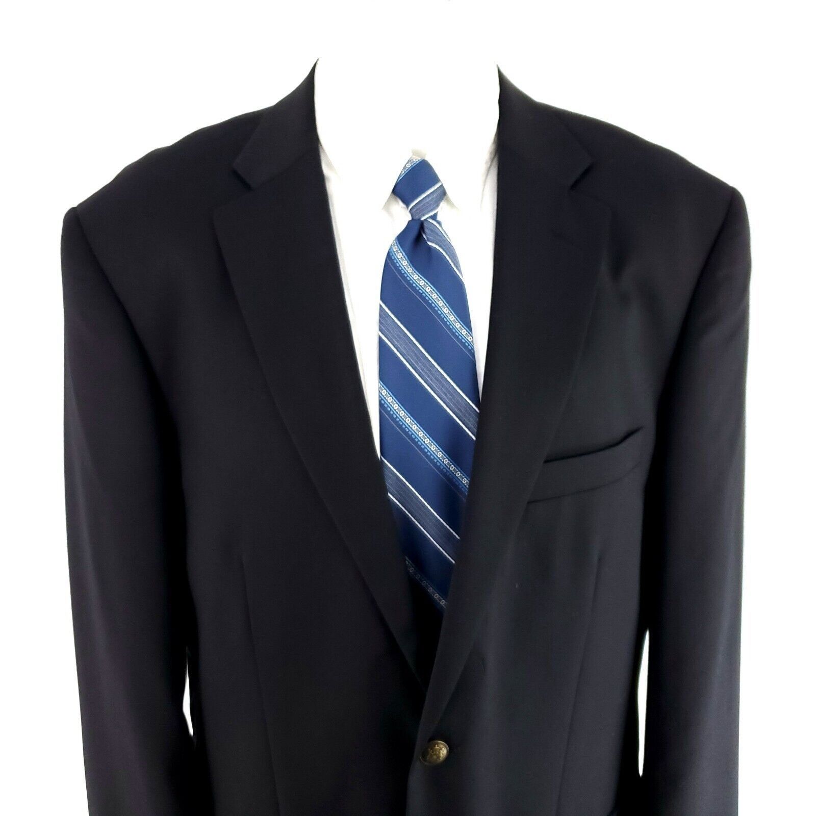 Paul Fredrick Paul Fredrick Wool 2 Bronze Button Blazer 44L Black Size 44L - 1 Thumbnail