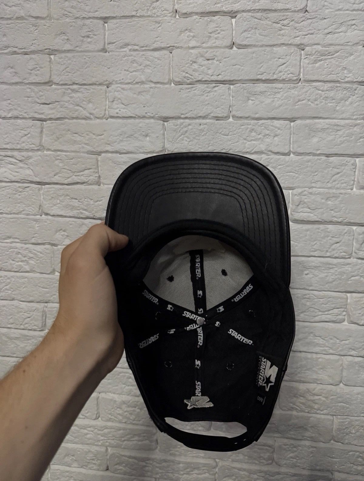 Starter Starter Black Label Leather Cap Rap Y2K Playboi Carti Type Size ONE SIZE - 4 Thumbnail