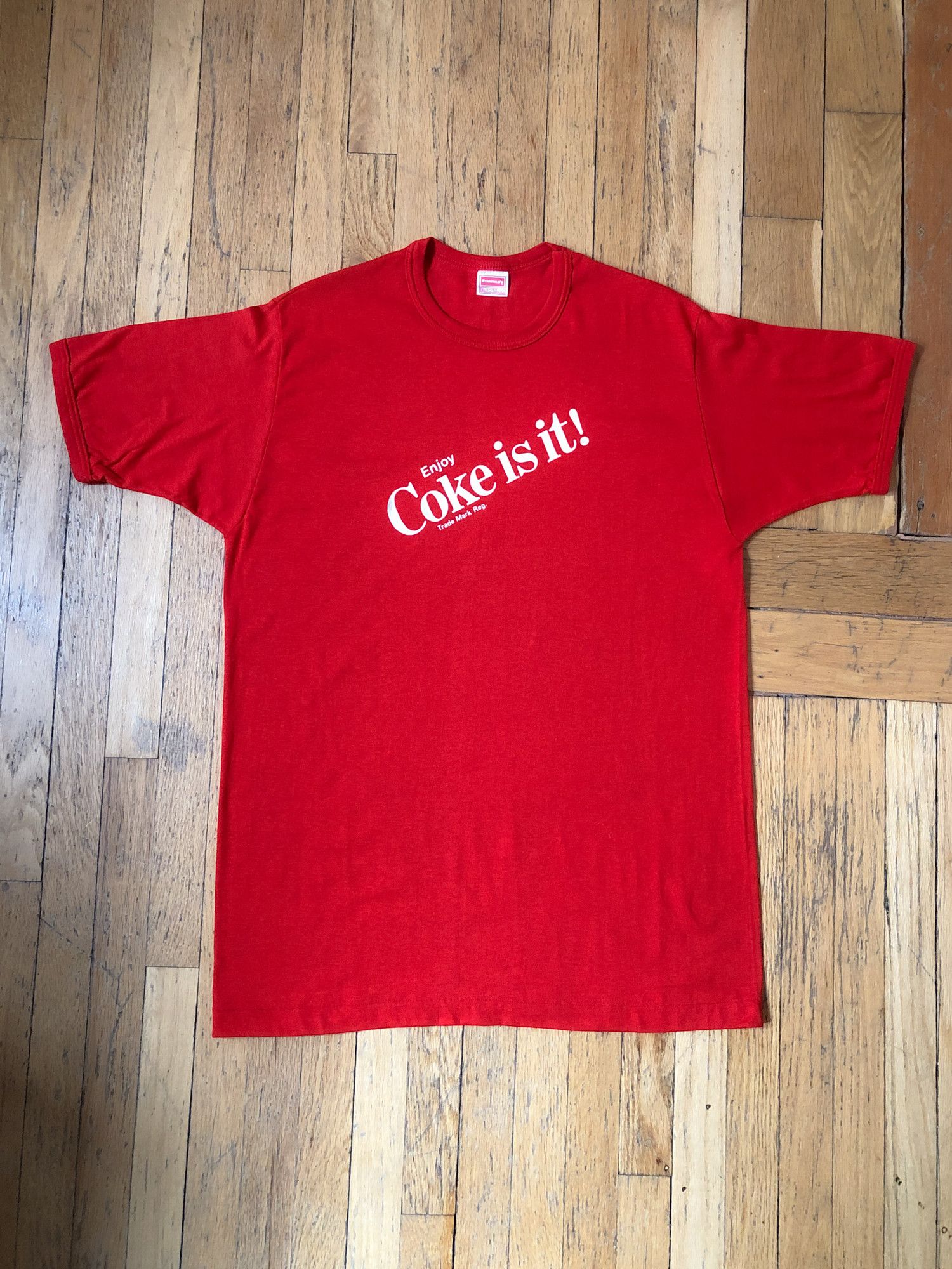 Coca Cola × Vintage 80s Single Stitch Red 'Coca Cola' Ringer T-Shirt Size US XL / EU 56 / 4 - 2 Thumbnail
