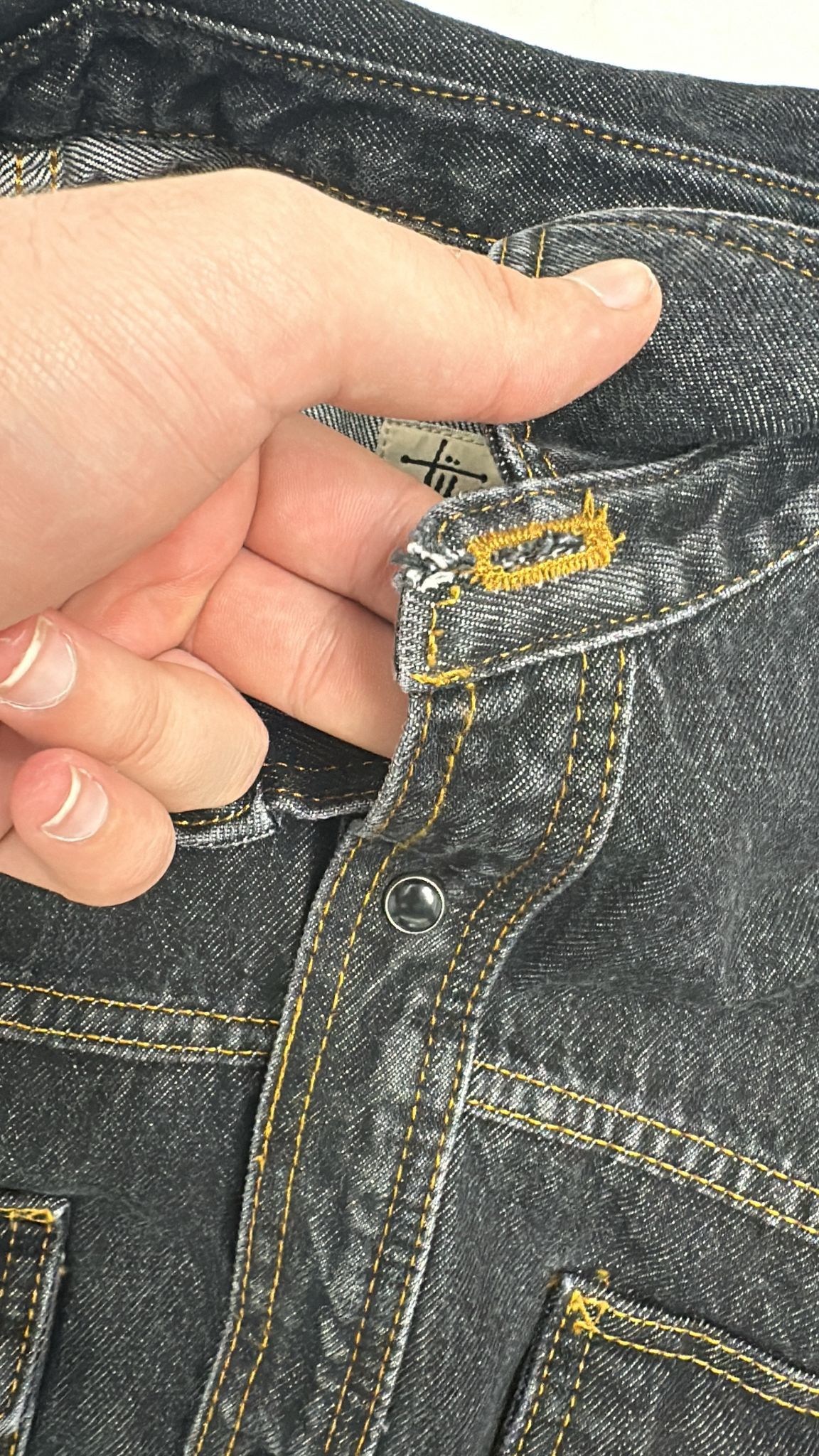 Stussy × Vintage Stüssy FW22 Western Denim Shirt Washed Black XLarge Size US XL / EU 56 / 4 - 8 Thumbnail