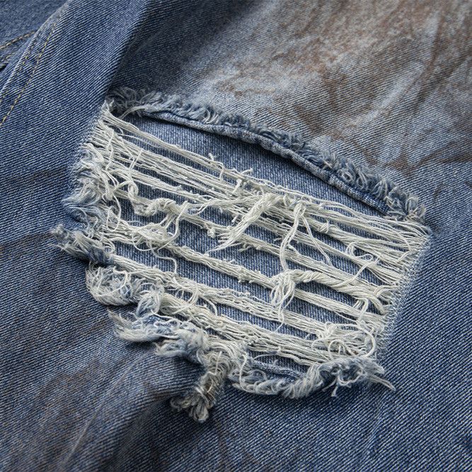 Vintage American distressed men's ripped casual washed street jeans Size US 32 / EU 48 - 5 Thumbnail