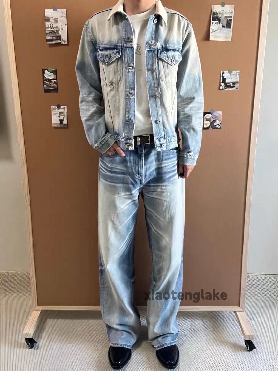 Jean Washed faded loose punk yuppie grunge bootcut jeans Size US 34 / EU 50 - 7 Thumbnail