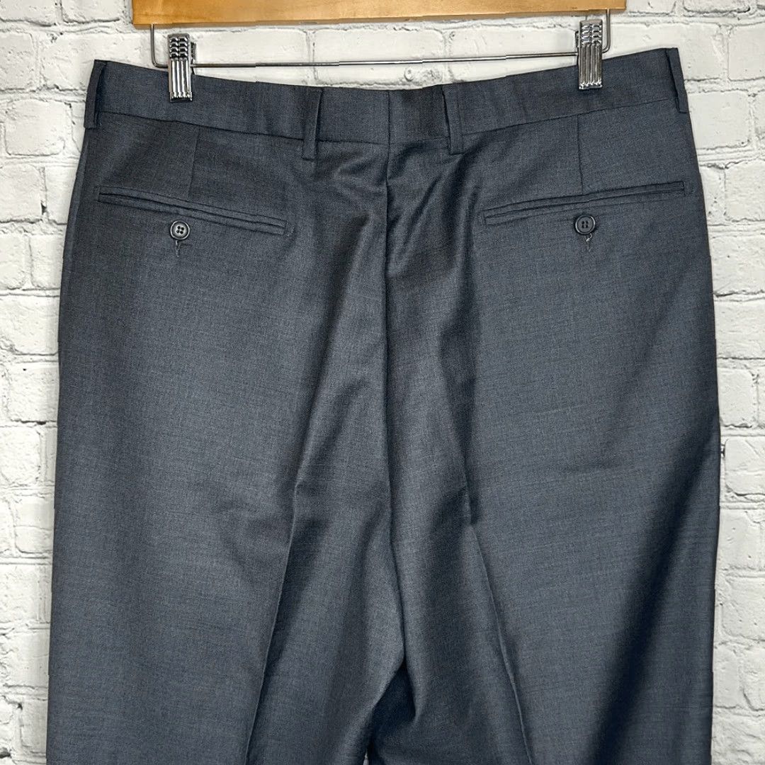 Vintage VINTAGE Santorelli Como 2 Luxury Serge Mens Gray Pleated Wool Pants Slacks Size 36 Dress Pants Adult Mens Gray Size US 36 / EU 52 - 4 Thumbnail