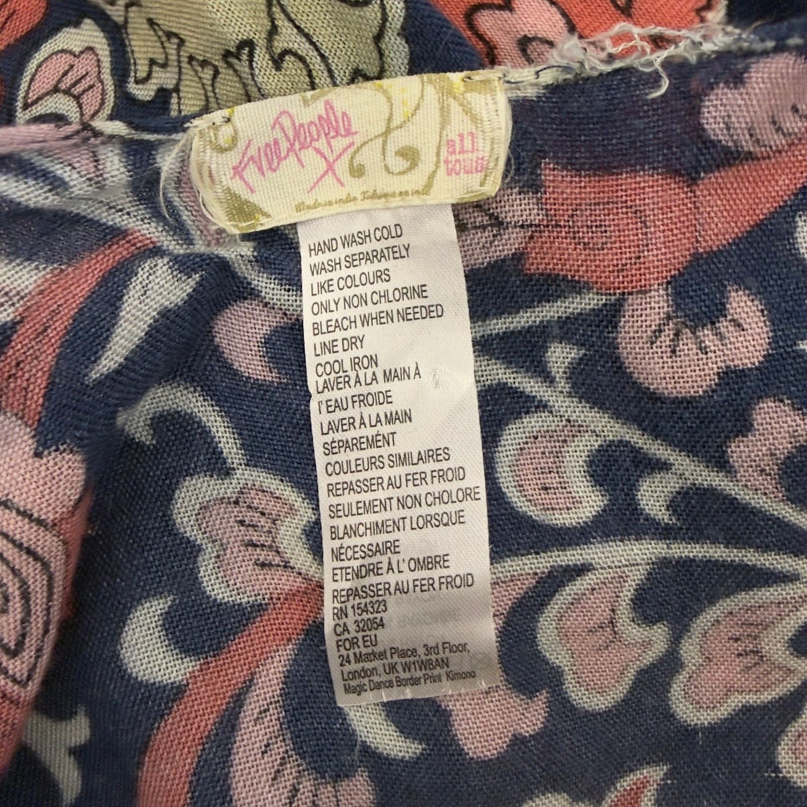 Free People Free People All Tous Kaftan Kimono/Duster Blue Pink Size ONE SIZE - 4 Thumbnail