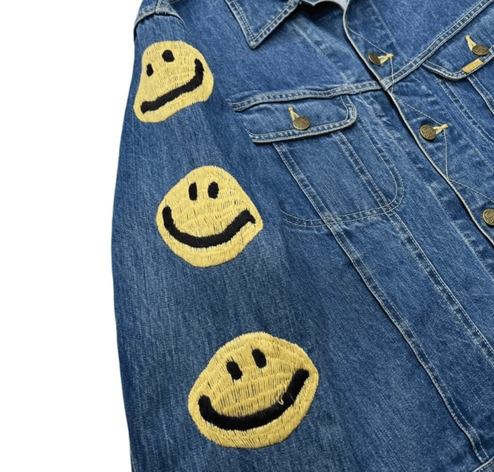 Kapital 14oz Denim Westerner LONG Washed Smiley Logo Denim Jacket Size US M / EU 48-50 / 2 - 6 Thumbnail