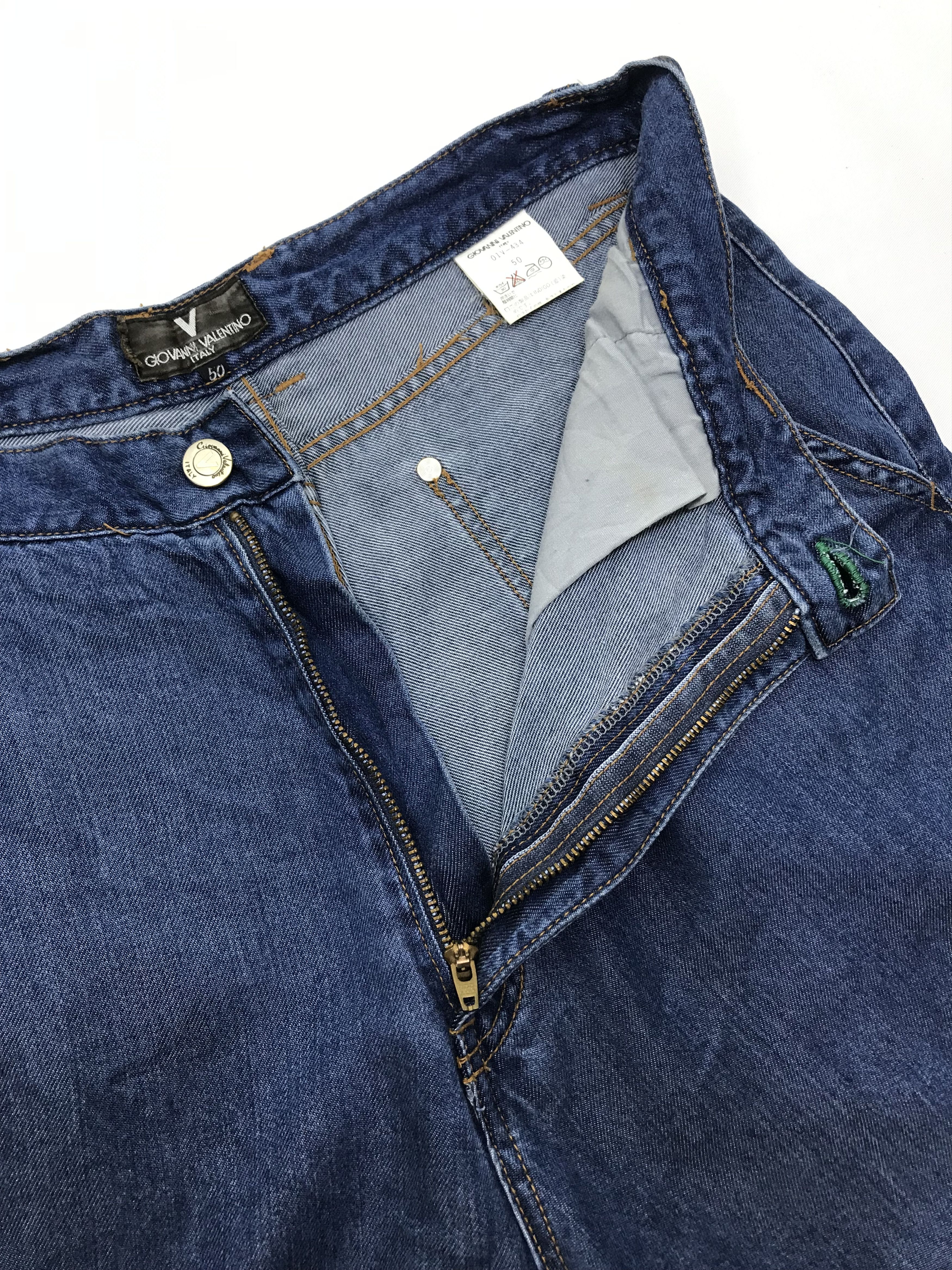 Giovanni Valentino Vintage Giovanni Valentino Embroidered Indigo Denim Pants Size US 31 - 10 Thumbnail