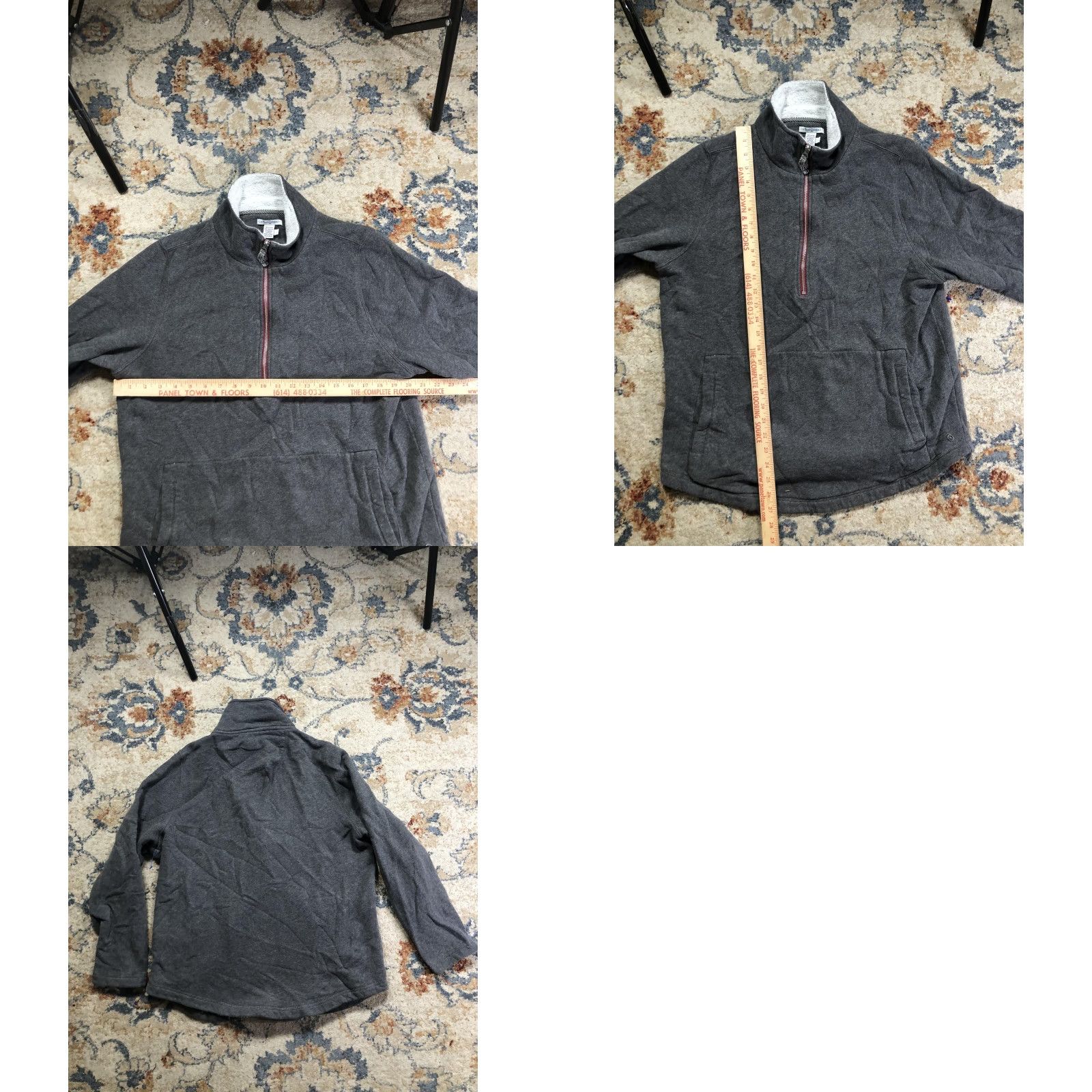 Carbon2Cobalt carbon2cobalt Sweatshirt Mens Large Gray 1/4 Zip Mock Neck Kangaroo Pocket Pullover Fleece Cotton-Polyester Size US L / EU 52-54 / 3 - 8 Thumbnail