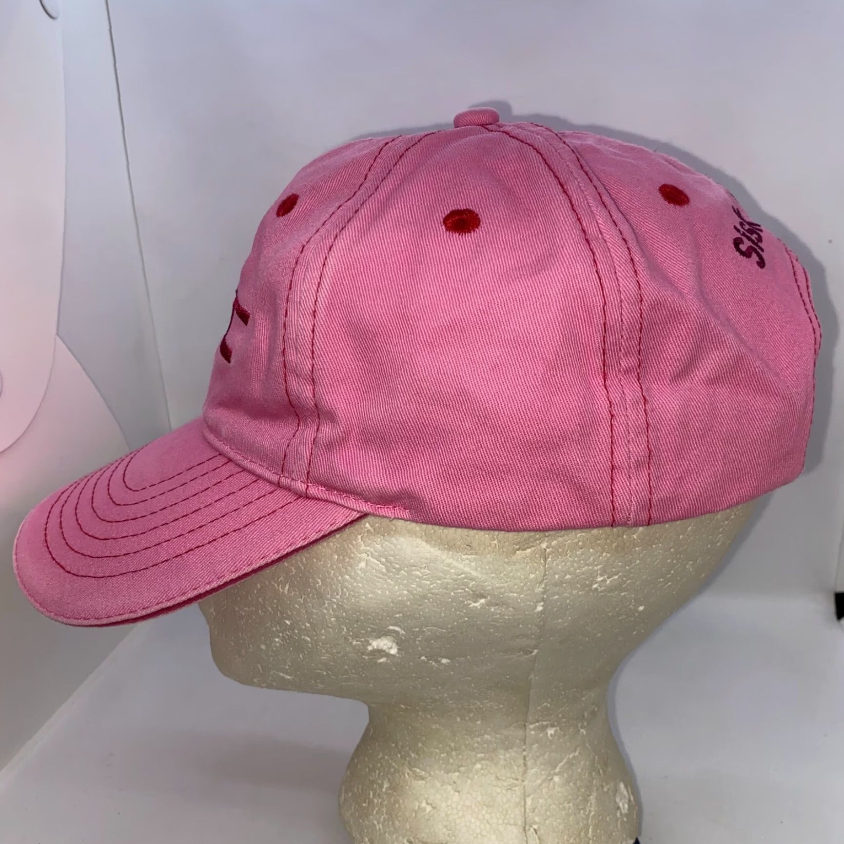Pinko GMC Pink Hat Strapback Baseball Cap Woman Adjustable Cotton Canvas Logo Baseball Cap Women Beach Casual Cap Size ONE SIZE - 2 Thumbnail