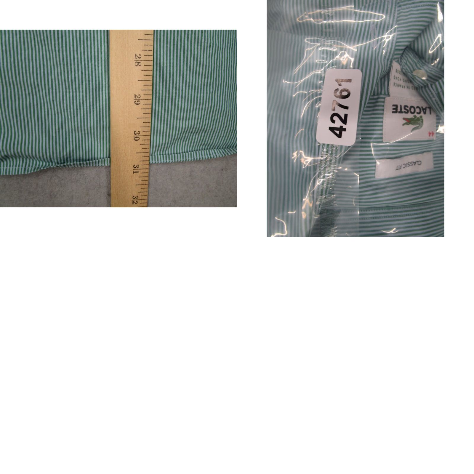 Lacoste VINTAGE Lacoste Shirt Men XL Green Striped Button Up Classic Fit Crocodile Size US XL / EU 56 / 4 - 8 Thumbnail