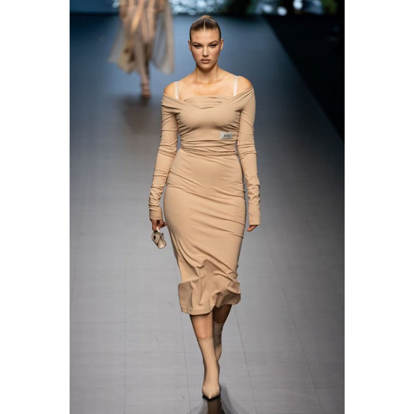 Dolce & Gabbana 6 Beige Viscose Blend Strapless Crop Top Dress Set Size M / US 6-8 / IT 42-44 - 2 Thumbnail