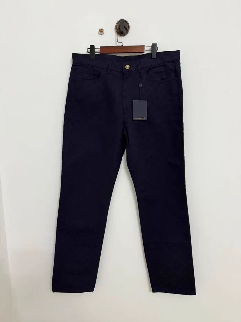 Louis Vuitton Louis Vuitton Navy Dark Rib Full Print Ink Leather Brand J Size US 38 / EU 54 - 1 Thumbnail